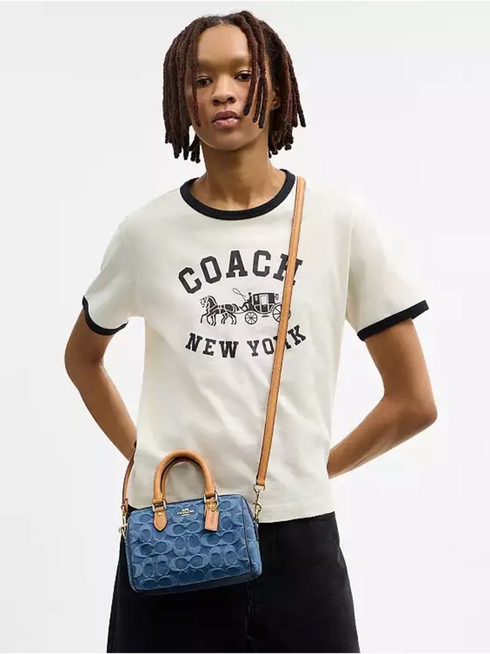 Coach Mini Rowan Denim Signature NWT - Picture 9 of 10